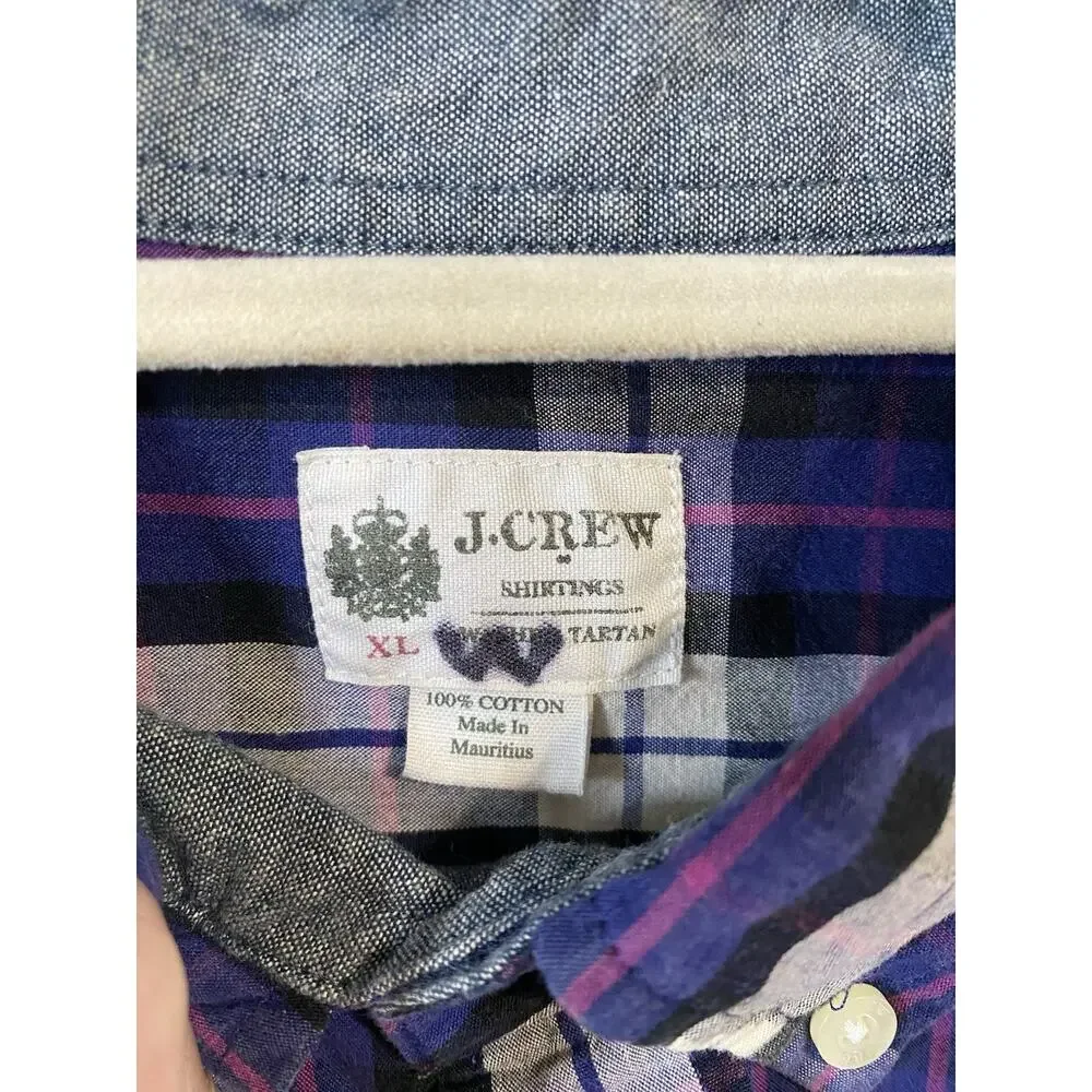 J Crew Shirt Mens XL Plaid Long Sleeve Career Office Casual Cotton Button Down